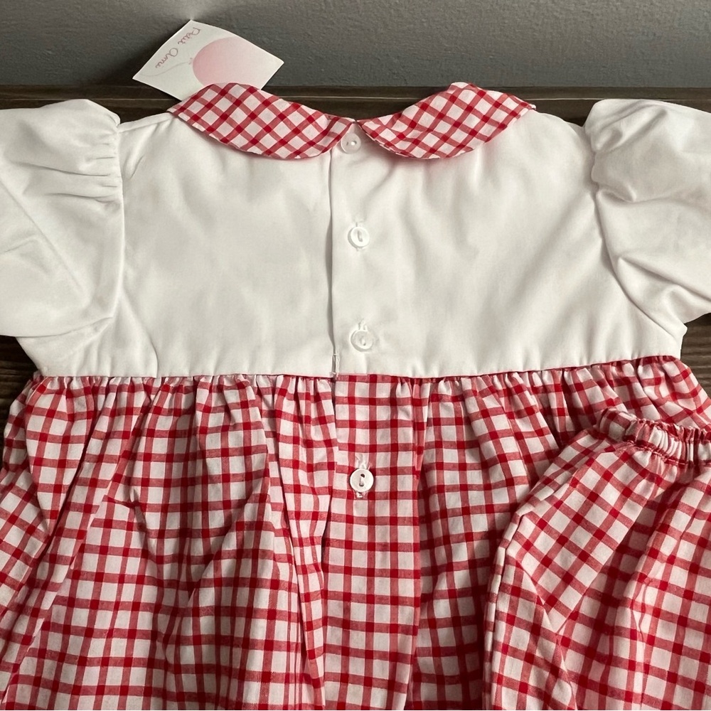 NEW Petit Ami Girl Farm Bloomer Set Red Gingham Farmhouse Size 6 months - Picture 11 of 11